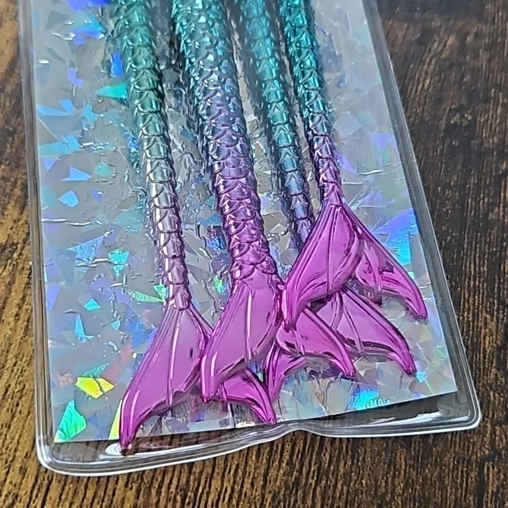 Makeup Brush Set, Mermaid Tail, 4 Pieces